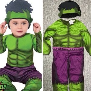Kids Green and Purple Superhero HULK Costume